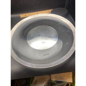 Clear Round Tray With Silver Banded Edge
